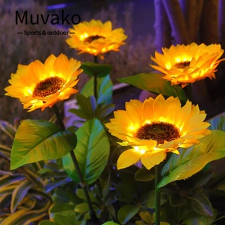 Muvako โคมไฟ LED รูปดอกทานตะวัน พลังงานแสงอาทิตย์ กันน้ํา 1/3 หัว สําหรับตกแต่งสวน กลางแจ้ง