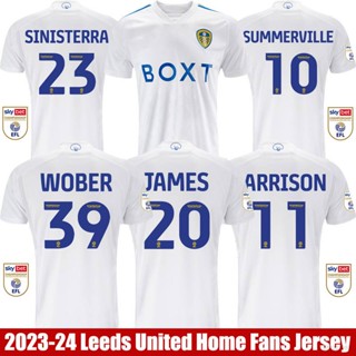 ใหม่ เสื้อกีฬาแขนสั้น ลายทีมชาติฟุตบอล Leeds United 2023-2024 ชุดเหย้า ไซซ์ใหญ่