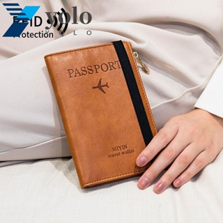 Yolo กระเป๋าใส่หนังสือเดินทาง บัตรเครดิต บัตรประจําตัวประชาชน หนัง PU สําหรับผู้ชาย และผู้หญิง