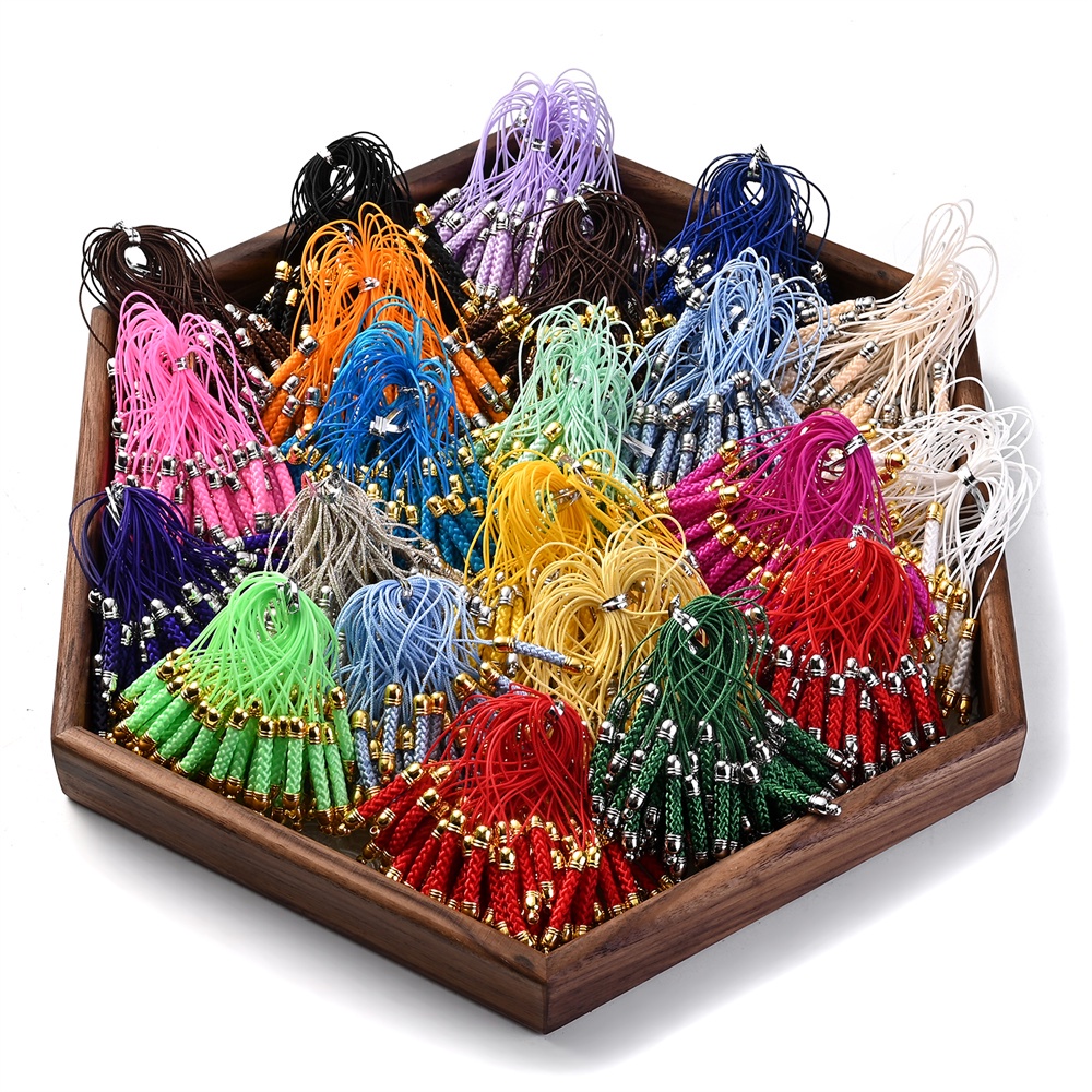 เชือกไนล่อนถัก พร้อมจุกปิด หลากสี สําหรับทําพวงกุญแจ โทรศัพท์ Diy จํานวน 10 ชิ้น - รูปที่ 3