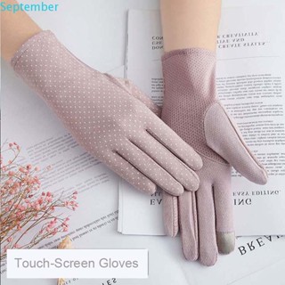 September ถุงมือสั้น กันแดด ป้องกันแดด ลายจุด หลากสี แฟชั่นฤดูร้อน สําหรับผู้หญิง ขับรถ