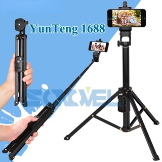 3 in 1 Yunteng 1688 ไม้เซลฟี่ชัตเตอร์ บลูทูธ แบบพกพา ขนาดเล็ก สําหรับ IOS Android Iphone Samsung Gopro