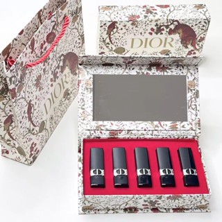 Yolo ข้อเสนอพิเศษ!Dior dior ลิปสติก สีฟ้า สีทอง 1.5 กรัม * 5 ชิ้น