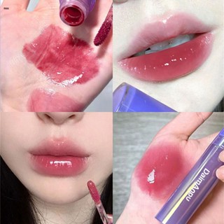 Daimanpu Water Light Mirror Lip Glaze Moisturizing Student Jelly Glass Lip Color ลิปสติก ลิปกลอส ลิปออยล์ nuuo