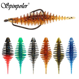 Spinpoler เหยื่อตกปลา พลาสติกนิ่ม 3.6 ซม. 5.3 ซม. ทูโทน สีทูโทน 10 ชิ้น ต่อแพ็ค