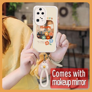lovely texture Phone Case For Huawei P50 Pro romantic Mirror surface Full edging Hangings Little Fresh youth trend