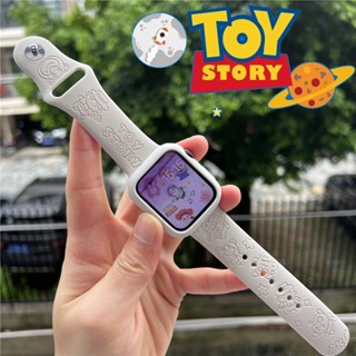 สายนาฬิกาข้อมือ ซิลิโคนนิ่ม ลายการ์ตูนน่ารัก Toy Story 3D สําหรับ apple Watch Ultra 49 มม.41 มม. 45 มม. 40 มม. 44 มม.