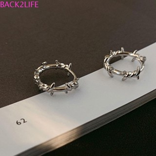 Back2life ต่างหูโกธิค สุนทรีย์ บุคลิกภาพ สไตล์ฮิปฮอป พังก์ แฟชั่นเกาหลี ทรงกลม