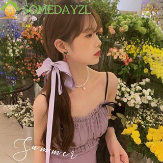 Somedayzl กิ๊บติดผม สีม่วง หวาน เรียบง่าย โบ ฤดูใบไม้ผลิ คลิปผ้า ฤดูใบไม้ผลิ เครื่องประดับผมหญิง