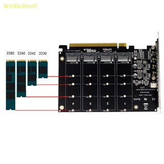 [WillBeRedT] 4x32gbps Transfer Speed PH44 4 พอร์ต M.2 NVME SSD เป็น PCIE X16M คีย์ฮาร์ดไดรฟ์แปลงการ์ดขยาย [ใหม่]