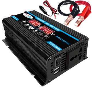 อินเวอร์เตอร์แปลงไฟ ความถี่สูง 4000W DC 12V เป็น AC 110V พร้อมพอร์ต USB คู่ 2.1A สําหรับรถยนต์