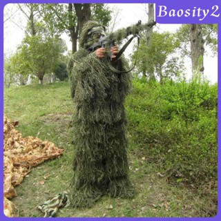 [Baosity2] Ghillie ชุดเสื้อแจ็กเก็ต กางเกง หมวก ระบายอากาศ น้ําหนักเบา พร้อมกระเป๋าเก็บ สําหรับเล่นเกม ดูนก ไก่งวง ปาร์ตี้