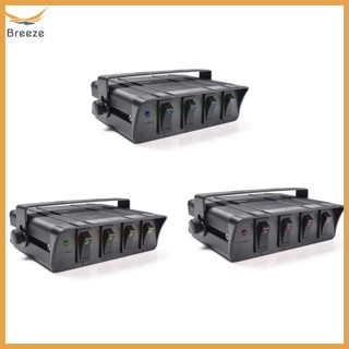 Breeze กล่องสวิตช์โยก 4-gang 12v 3pin สําหรับยานพาหนะ เรือ รถบรรทุก