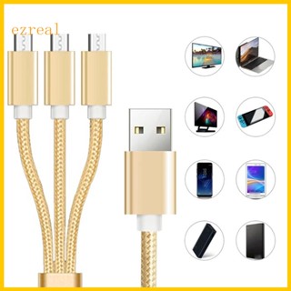 Ez สายเคเบิลแยกชาร์จ USB 2 0 Type A ตัวผู้ เป็น 3 Micro USB ตัวผู้ 3 ตัวเชื่อมต่อชาร์จ หลายแบบ