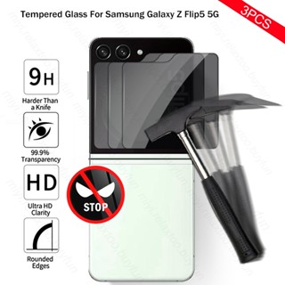 3PCS 19D Privacy Back Screen Protective Glass For Samsung Galaxy Z Flip5 5G Tempered Glass On Samung Flip 5 ZFlip5 SM-F731B 6.7"