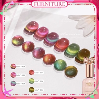 ♕ Annie Double Light Cat&amp;#39;s Eye Nail Polish Gel Dopamine Color Series Crystal Glitter Phototherapy Glue Nail Art For Nail Shop 15ml 6 Colors FURNITURE