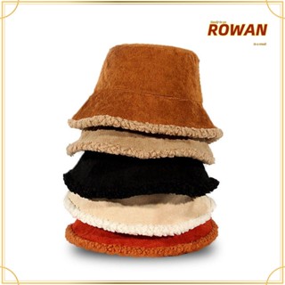 Rowans หมวกบักเก็ต ผ้ากํามะหยี่ขนนิ่ม กันลม แฟชั่นฤดูใบไม้ร่วง ฤดูหนาว