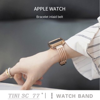 สายนาฬิกาข้อมือ สเตนเลส โลหะ สําหรับ iWatch Series 8 7 SE 6 5 4 3 S8 Ultra Hollow Chain Band 49 38 40 มม. 41 มม. 44 มม. 45 มม.