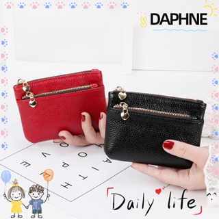 Daphne กระเป๋าใส่เหรียญ หนัง PU ใบสั้น ขนาดเล็ก ใส่บัตรได้ สําหรับผู้หญิง