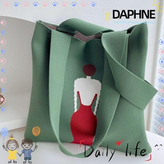 Daphne กระเป๋าถือลําลอง ผ้าถัก ขนาดเล็ก แฟชั่นสําหรับเด็กผู้หญิง