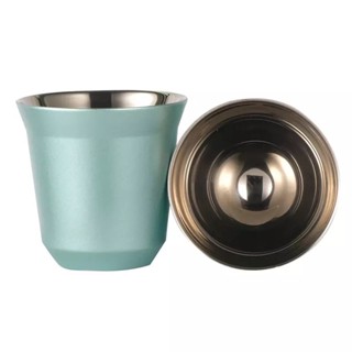 ถ้วยกาแฟสแตนเลส Double Wall 304 Stainless Steel Espresso Cup ขนาด 80ml