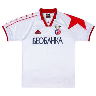 เสื้อกีฬาแขนสั้น ลายทีมชาติฟุตบอล Red Star Away 1995-97 AAA สไตล์วินเทจ แห้งเร็ว สําหรับผู้ชาย ไซซ์ S-XXL