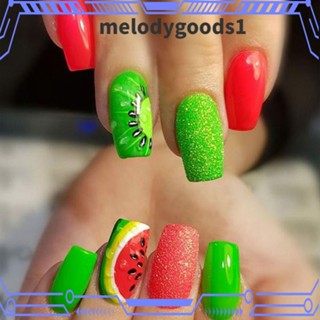 Melodygoods1 เล็บปลอมแฟชั่น ทรงสี่เหลี่ยม แบบเต็มเล็บ สําหรับผู้หญิง