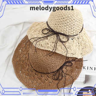 MELODYGOODS1 หมวกฟาง ป้องกันแดด เหมาะกับเดินชายหาดกลางแจ้ง