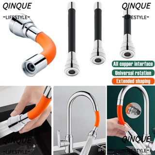 QINJUE Durable Faucet Extender Pipe Bendable Flexible Hose Lengthening Tube Wash Basin 360° Rotating Splash-proof Useful Water Tap Accessories General Interface Tap Spray Head/Multicolor