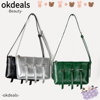 OKDEALS กระเป๋าสะพายข้าง ลําลอง สีพื้น สําหรับผู้หญิง