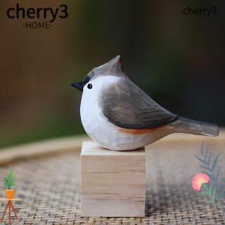 Cherry3 ฟิกเกอร์ไม้แกะสลัก รูปสัตว์ แฮนด์เมด 2 ชิ้น สําหรับตกแต่งบ้าน