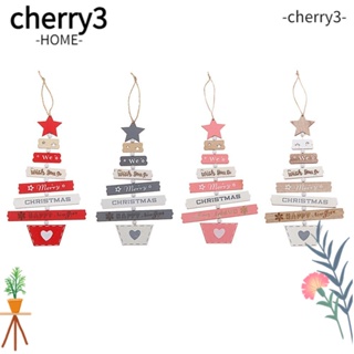 Cherry3 จี้ไม้ รูปต้นคริสต์มาส สําหรับประดับตกแต่งปาร์ตี้ปีใหม่