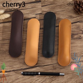 Cherry3 กระเป๋าใส่ปากกา หนังวัวแท้ แฮนด์เมด สไตล์เรโทร สําหรับสํานักงาน โรงเรียน