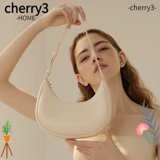 Cherry3 กระเป๋าสะพายไหล่ สะพายข้าง ใต้วงแขน หนัง PU ขนาดเล็ก สีพื้น สไตล์วินเทจ แฟชั่นฤดูร้อน