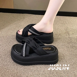 JUSLIN  รองเท้าแตะ รองเท้าแตะผู้หญิง ส้นแบน ใส่สบาย สไตล์เกาหลี รองเท้าแฟชั่น 2023 ใหม่ 072406  Stylish High quality Trendy พิเศษ B28G15C 37Z230910