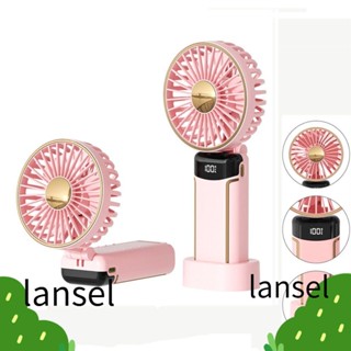 LANSEL พัดลมตั้งโต๊ะ, พัดลมมือถือ แบบชาร์จ USB, พัดลมระบายความร้อน น้ําหนักเบา พับได้ ขนาดเล็ก สําหรับการเดินทางกลางแจ้ง