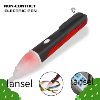 LANSEL เครื่องตรวจจับแรงดันไฟฟ้า AC ดิจิทัล ไฟ LED แสดงสถานะไฟฟ้า ดินสอทดสอบเซนเซอร์ไฟฟ้า 2 ชิ้น