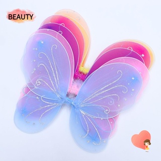 Beauty พร็อพปีกผีเสื้อแต่งกลิตเตอร์ Diy หลายสีสําหรับแต่งปาร์ตี้ฮาโลวีน