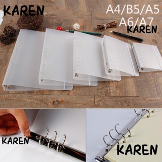 Karen ใหม่ สมุดโน้ตไดอารี่ ปกพลาสติก แบบสันห่วง เติมได้ สไตล์วินเทจ ขนาด A4 B5 A5 A6 A7