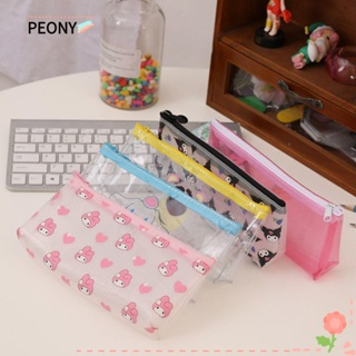 Peonypavilion กระเป๋าเครื่องเขียน กระเป๋าดินสอ มีซิป ลาย Kuromi Melody Cinnamoroll คุณภาพสูง สําหรับนักเรียน สํานักงาน โรงเรียน