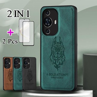 2 IN 1 เคสโทรศัพท์หนัง หรูหรา พร้อมหน้าจอเซรามิค ป้องกันรอย สําหรับ Huawei Nova 11