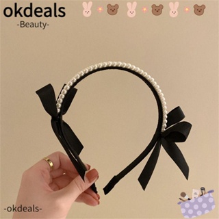 Okdeals ที่คาดผม ประดับโบว์ ไข่มุก น่ารัก สําหรับปาร์ตี้วันหยุด