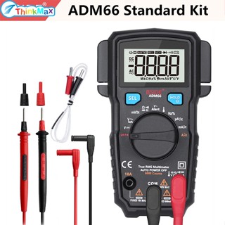 Adm66 มัลติมิเตอร์ดิจิทัลอัตโนมัติ Trms Mini 6000 Dmm Dual Slot Capacitor Ohm Hz อุณหภูมิ Ncv ไดโอดทดสอบ