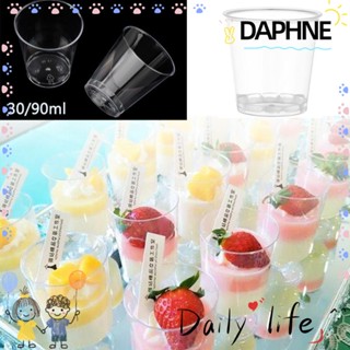 Daphne กล่องพลาสติกใส ใช้ซ้ําได้ สําหรับใส่คัพเค้ก พุดดิ้ง ขนมหวาน 30 50 ชิ้น