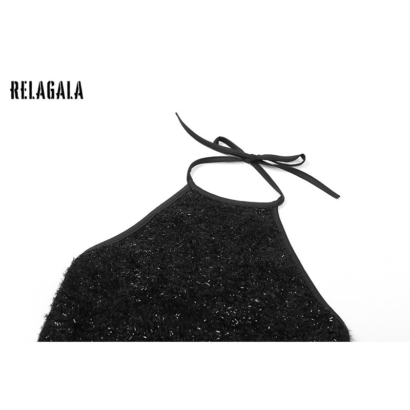 RelaGala Womens New Street Fashion Casual Neck Halter Slim สีทึบอเนกประสงค์แขนกุด Crop Top ราคา ถูกที่สุด ดีลบีเคเค แกลเลอรีภาพที่ 8