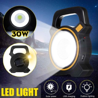 Solar Work Light Rechargeable LED Camping Light Lantern Outdoor Lamp Portable