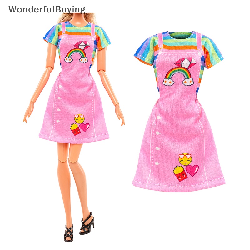 Wbth ชุดมินิเดรสกระโปรงสั้น แฟชั่นฤดูร้อน สําหรับตกแต่งบ้านตุ๊กตา 30 ซม. 1 ชิ้น