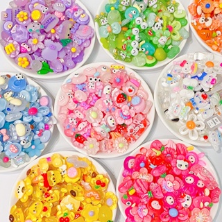 Spot second hair# spring and summer new semitransparent texture resin accessories ice transparent cartoon color mixed cream glue diy accessories 8cc