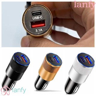 Lanfy PD USB Car Charger, Type C Charger Adapter USB C Car Charger, Small 12W 12V-24V 3.1A Tablet