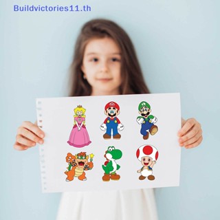 Buildvictories11 สติกเกอร์ ลายการ์ตูน Super Mario Luigi Yoshi 6 ชิ้น สําหรับครอบครัว พ่อแม่ และลูก